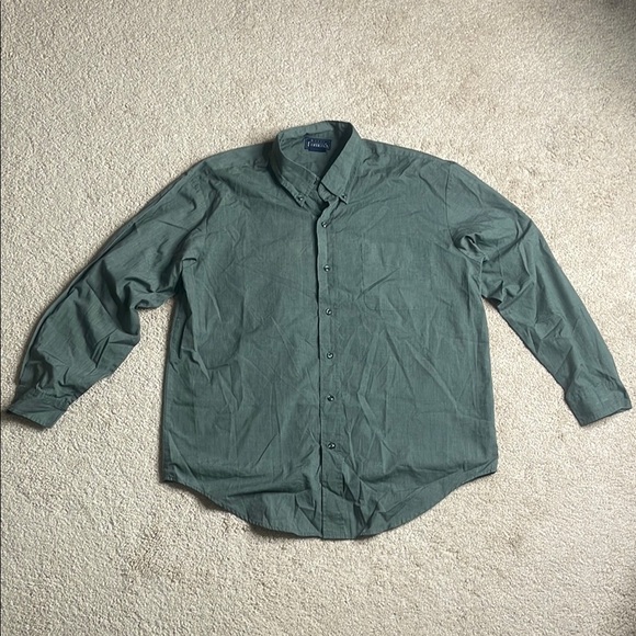 Basic Editions Green Casual Button Down Shirt - Picture 1 of 7